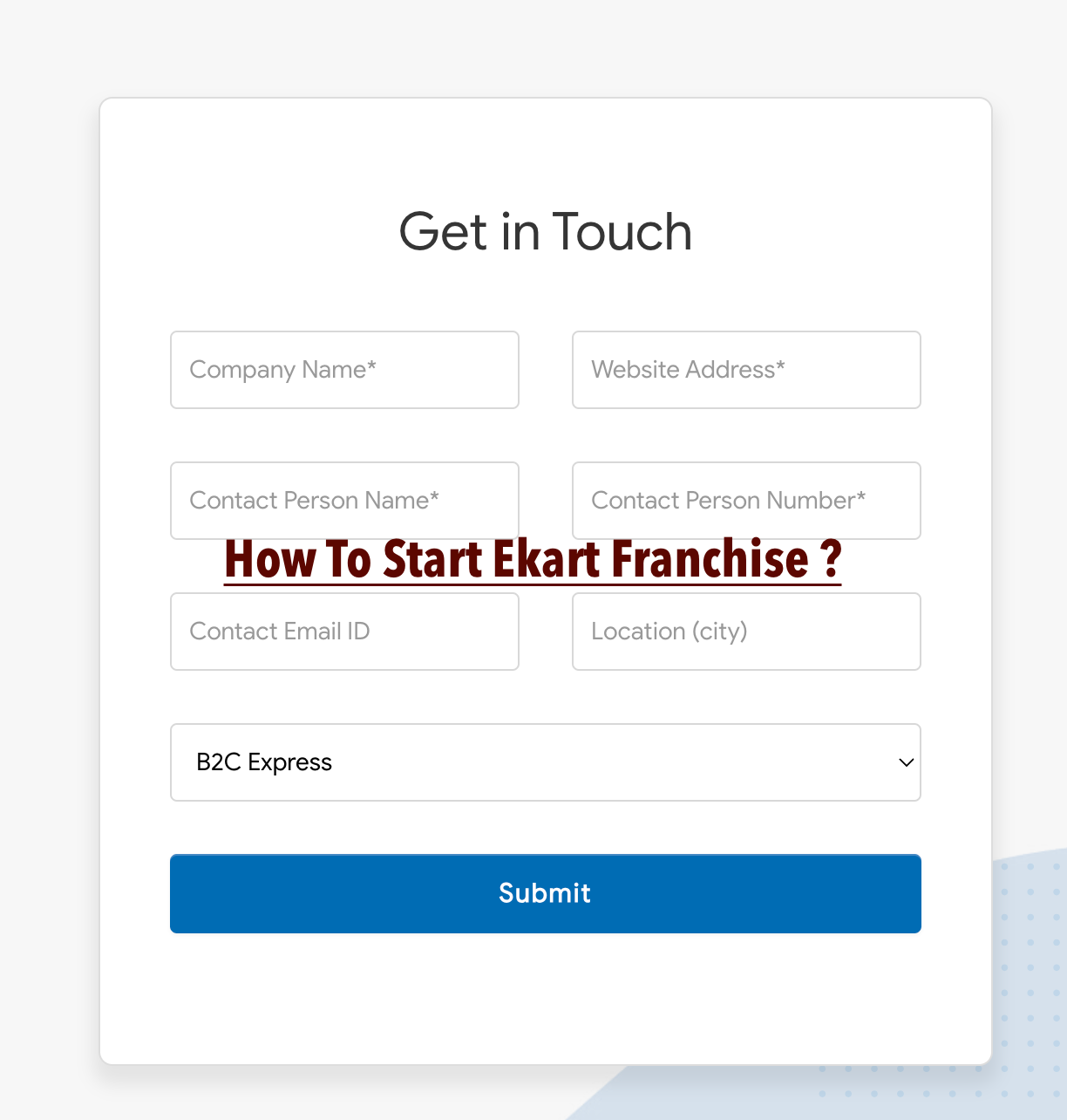 Ekart Franchise How To Start ? Cost, Profit, Registration Process, Space & Documents {Details}